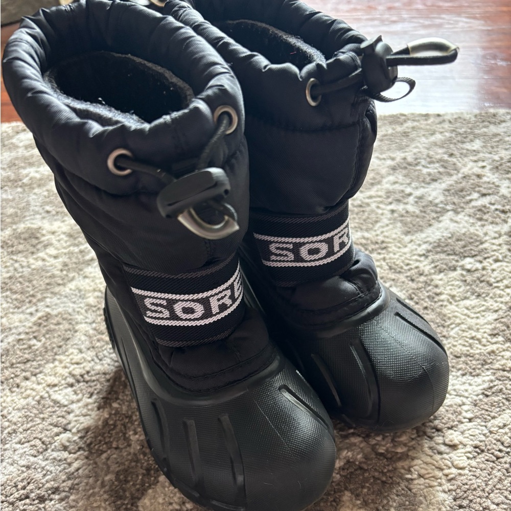 Sorel Cub Boots Black Winter Snow Youth 9 Black Waterproof Winterwear Outdoor